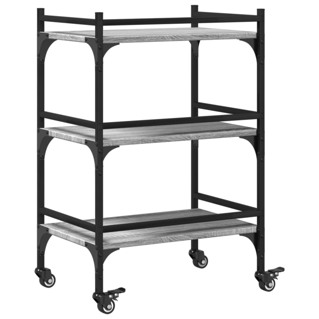 Kitchen Trolley Grey Sonoma 50x35x75.5 cm Engineered Wood