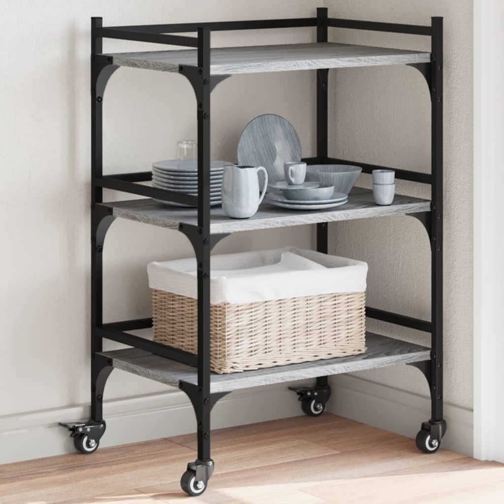 Kitchen Trolley Grey Sonoma 50x35x75.5 cm Engineered Wood
