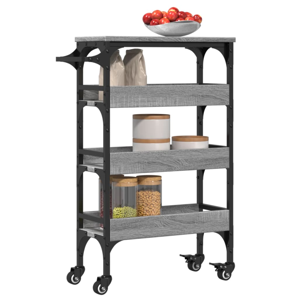 Kitchen Trolley Grey Sonoma 53x20x76 cm Engineered Wood