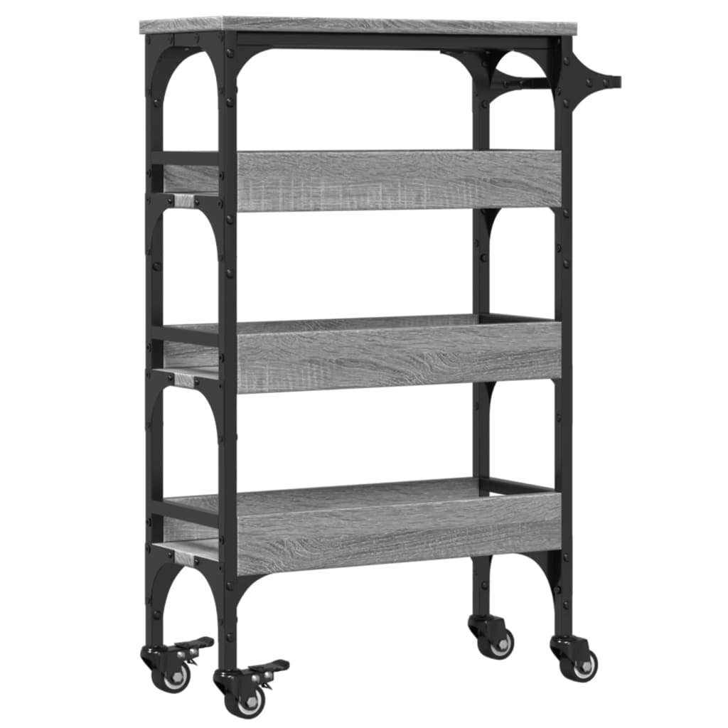 Kitchen Trolley Grey Sonoma 53x20x76 cm Engineered Wood