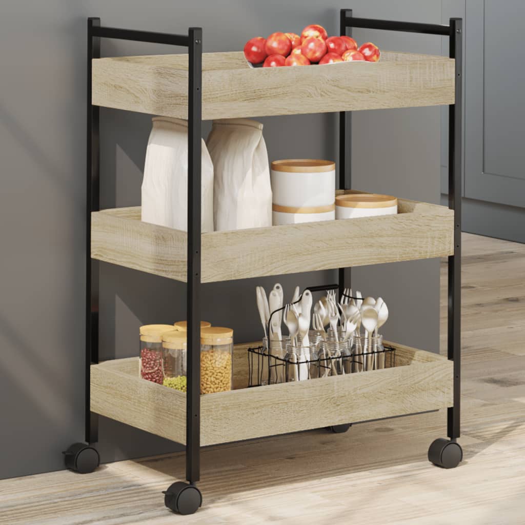 Kitchen Trolley Sonoma Oak 50x30x70 cm Engineered Wood