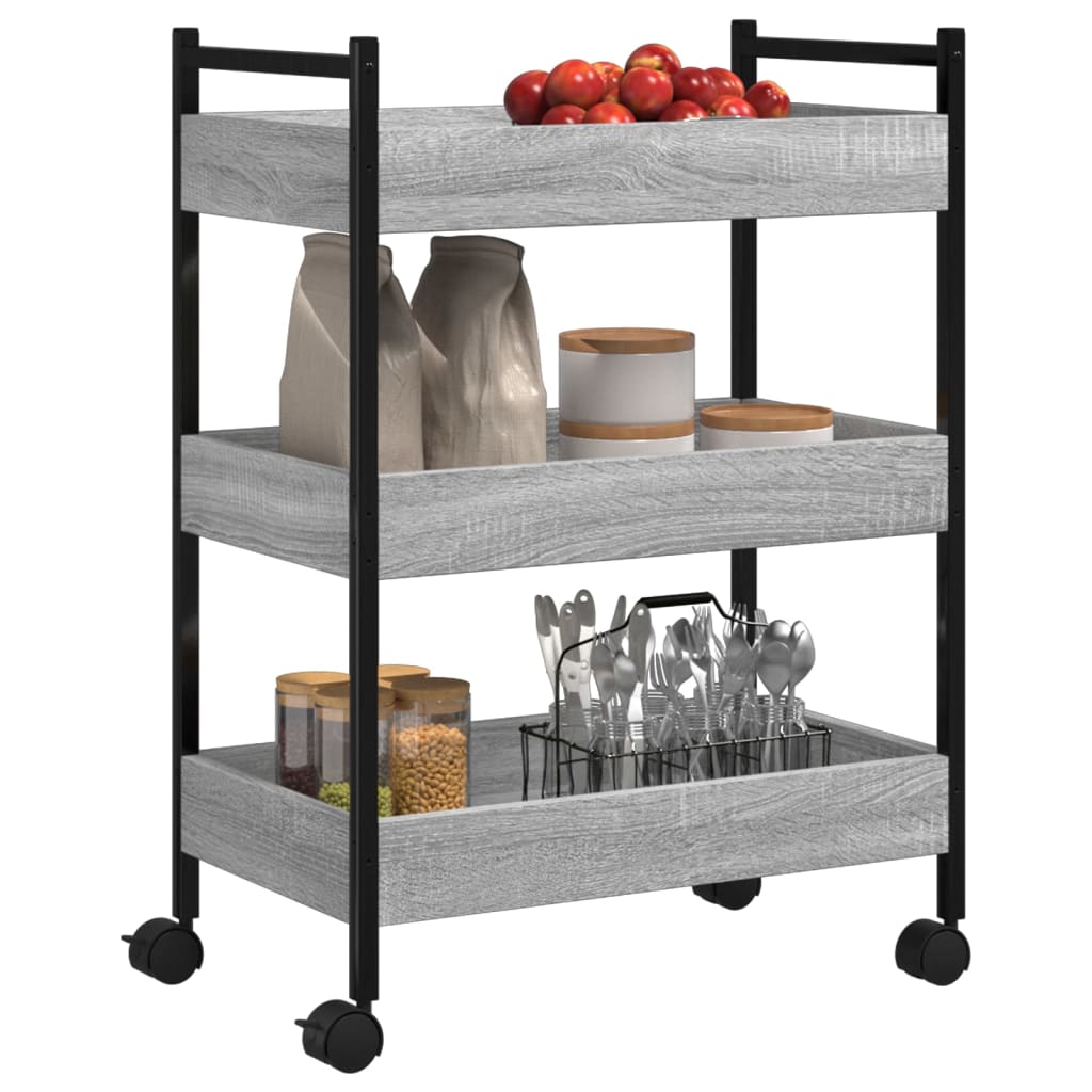 Kitchen Trolley Grey Sonoma 50x30x70 cm Engineered Wood