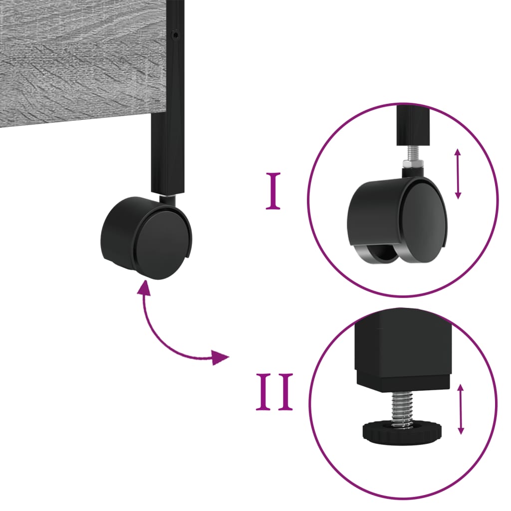 Kitchen Trolley Grey Sonoma 50x30x70 cm Engineered Wood