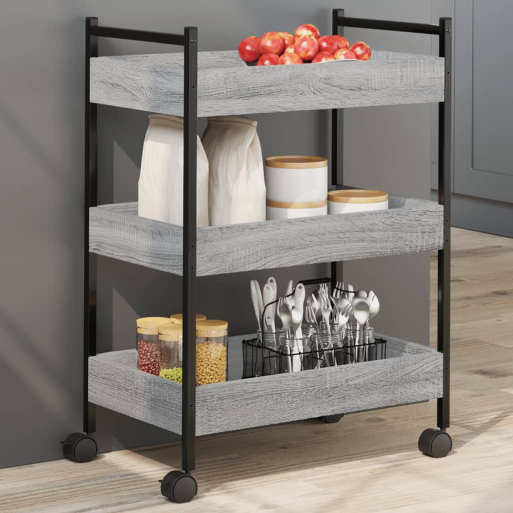 Kitchen Trolley Grey Sonoma 50x30x70 cm Engineered Wood