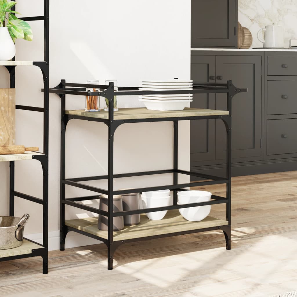Kitchen Trolley Sonoma Oak 82x40x78.5 cm Engineered Wood