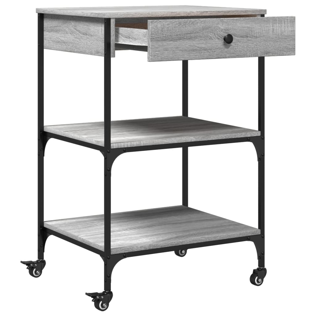 Kitchen Trolley Grey Sonoma 60x48x89.5 cm Engineered Wood