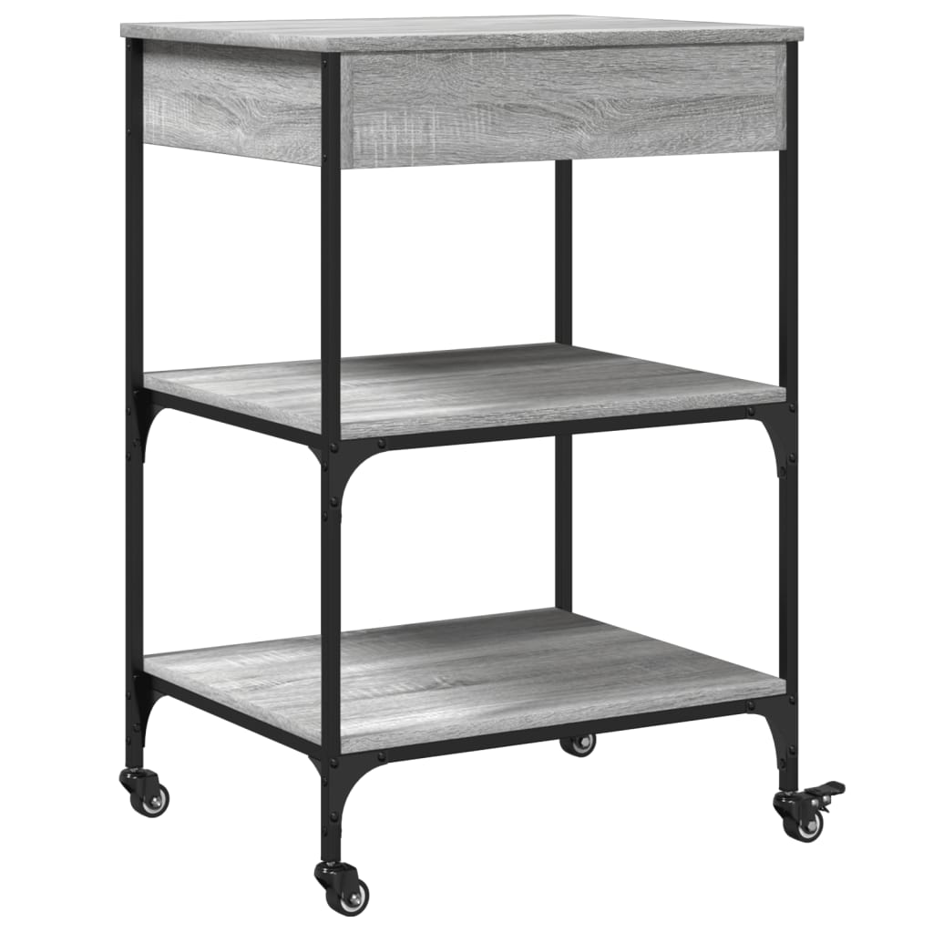 Kitchen Trolley Grey Sonoma 60x48x89.5 cm Engineered Wood