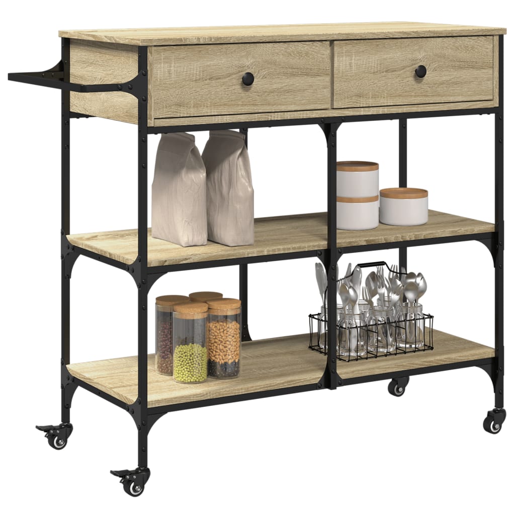 Kitchen Trolley Sonoma Oak 105x42x95 cm Engineered Wood