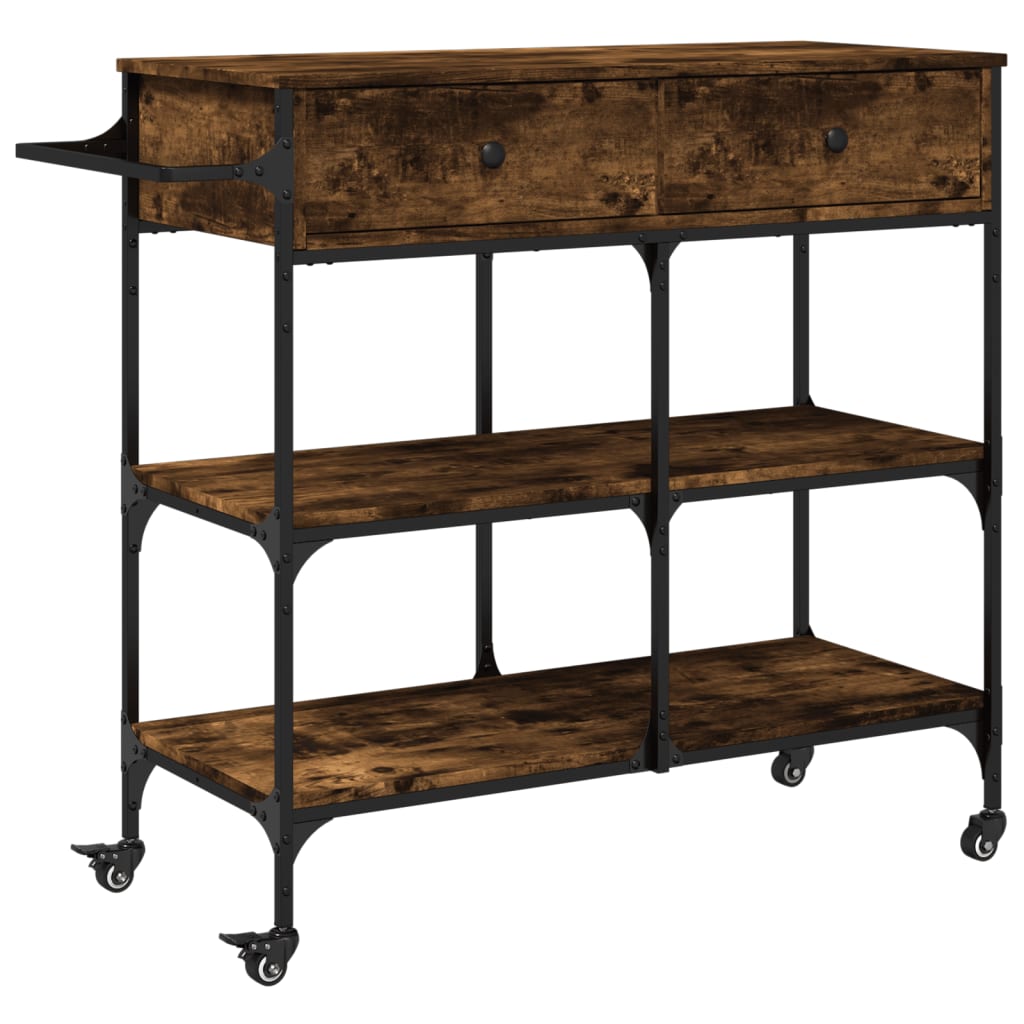 Kitchen Trolley Smoked Oak 105x42x95 cm Engineered Wood