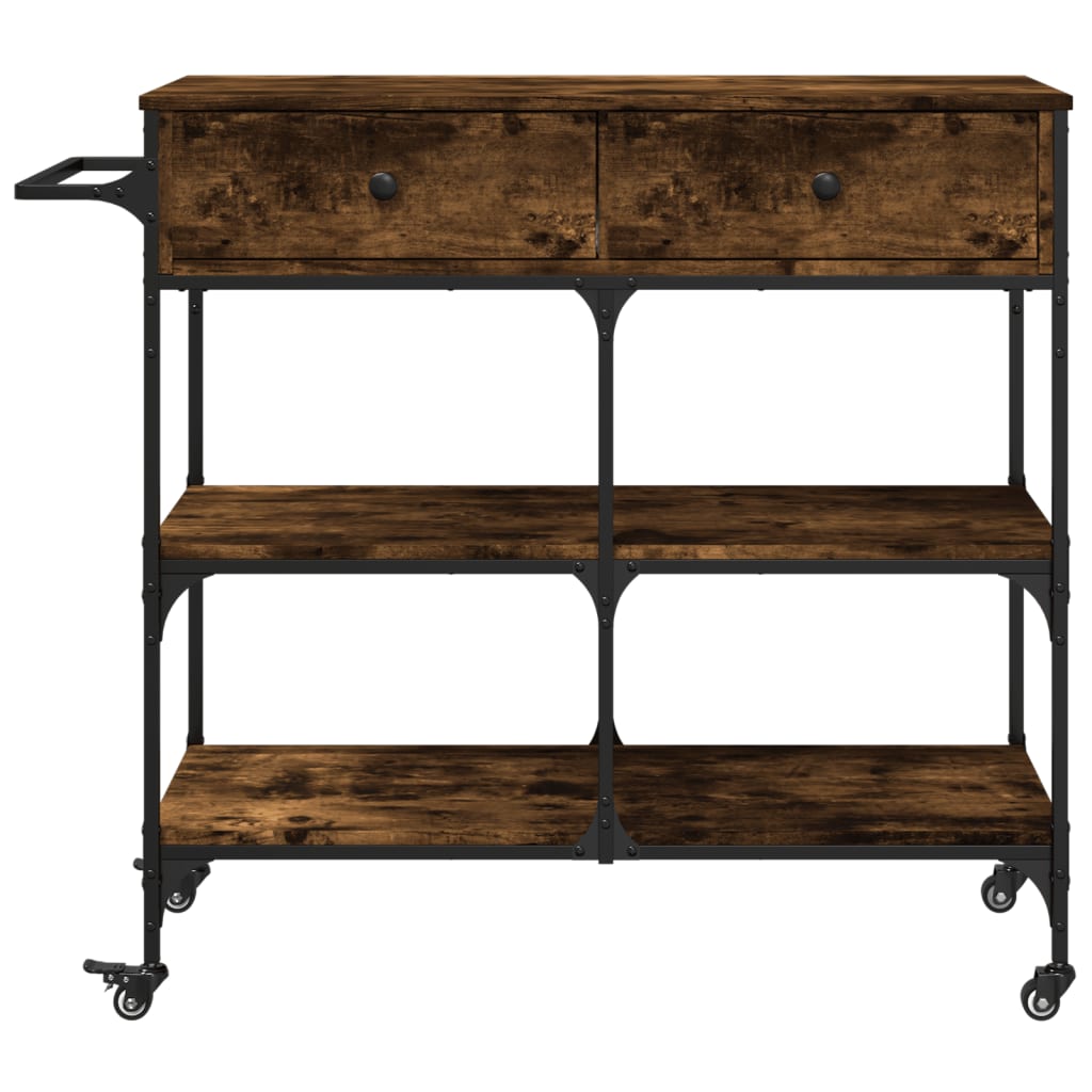 Kitchen Trolley Smoked Oak 105x42x95 cm Engineered Wood