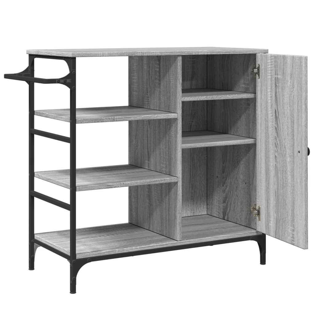 Kitchen Trolley Grey Sonoma 87.5x38.5x84.5 cm Engineered Wood
