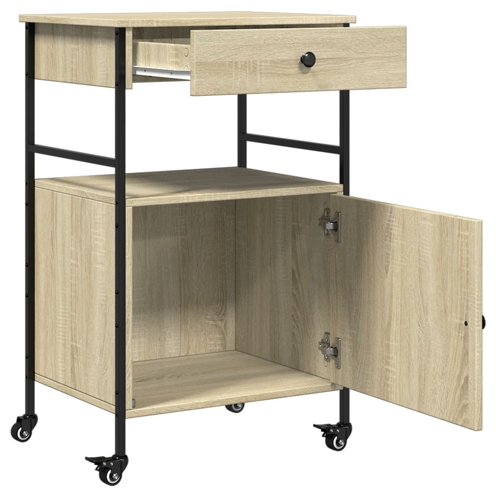 Kitchen Trolley Sonoma Oak 56x43x89.5 cm Engineered Wood