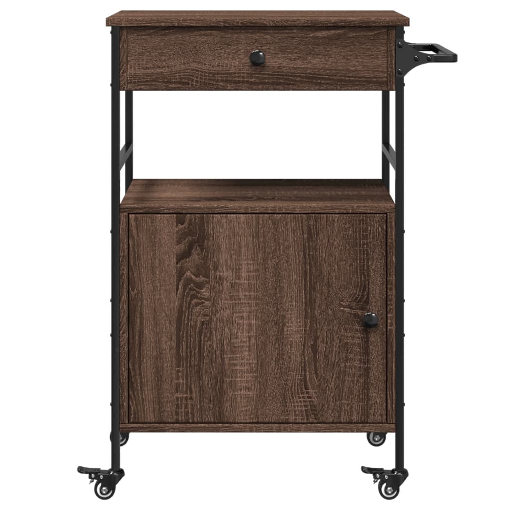 Kitchen Trolley Brown Oak 56x43x89.5 cm Engineered Wood