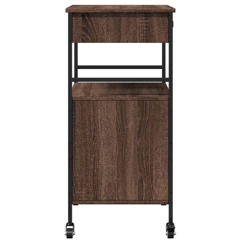 Kitchen Trolley Brown Oak 56x43x89.5 cm Engineered Wood