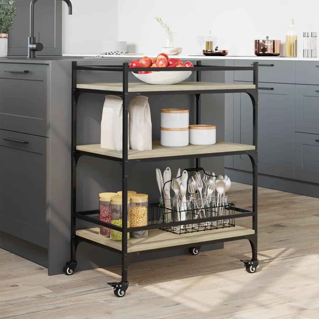Kitchen Trolley Sonoma Oak 65x40x86.5 cm Engineered Wood
