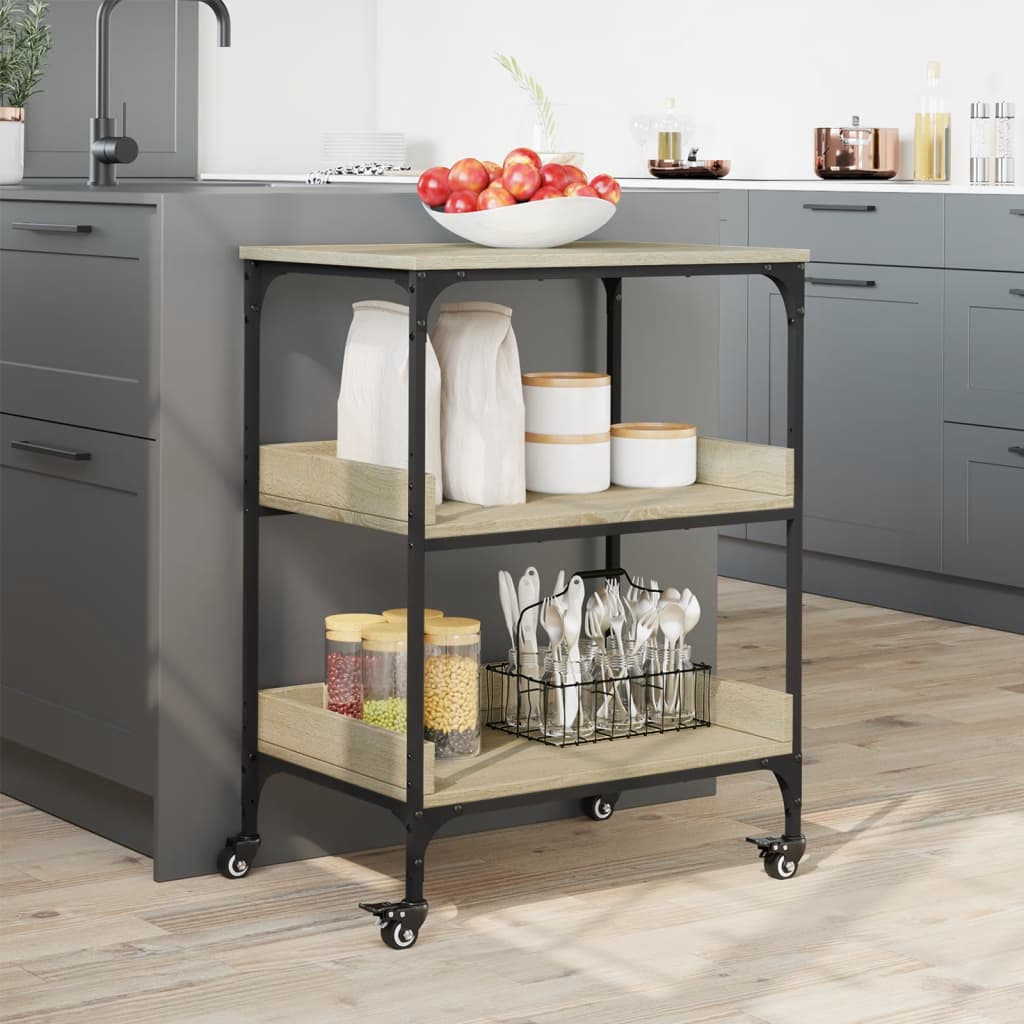 Kitchen Trolley Sonoma Oak 60x41x80.5 cm Engineered Wood