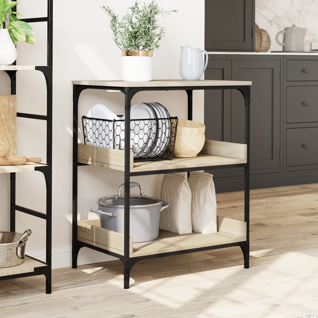 Kitchen Trolley Sonoma Oak 60x41x80.5 cm Engineered Wood