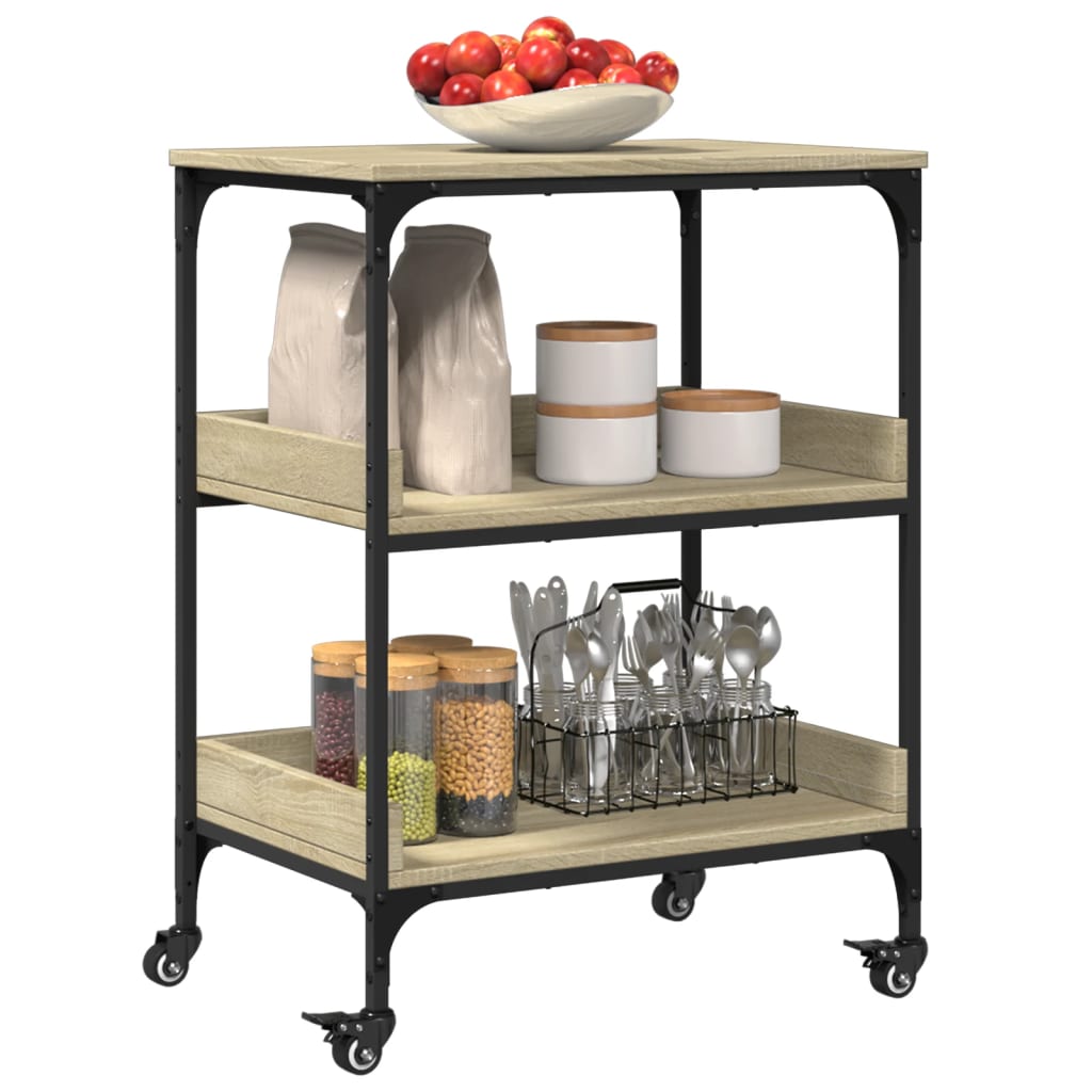 Kitchen Trolley Sonoma Oak 60x41x80.5 cm Engineered Wood