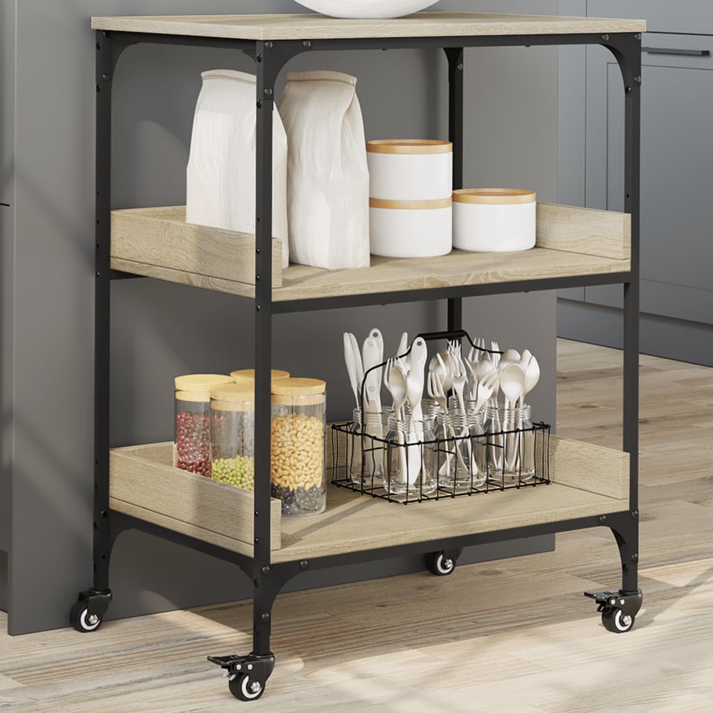 Kitchen Trolley Sonoma Oak 60x41x80.5 cm Engineered Wood