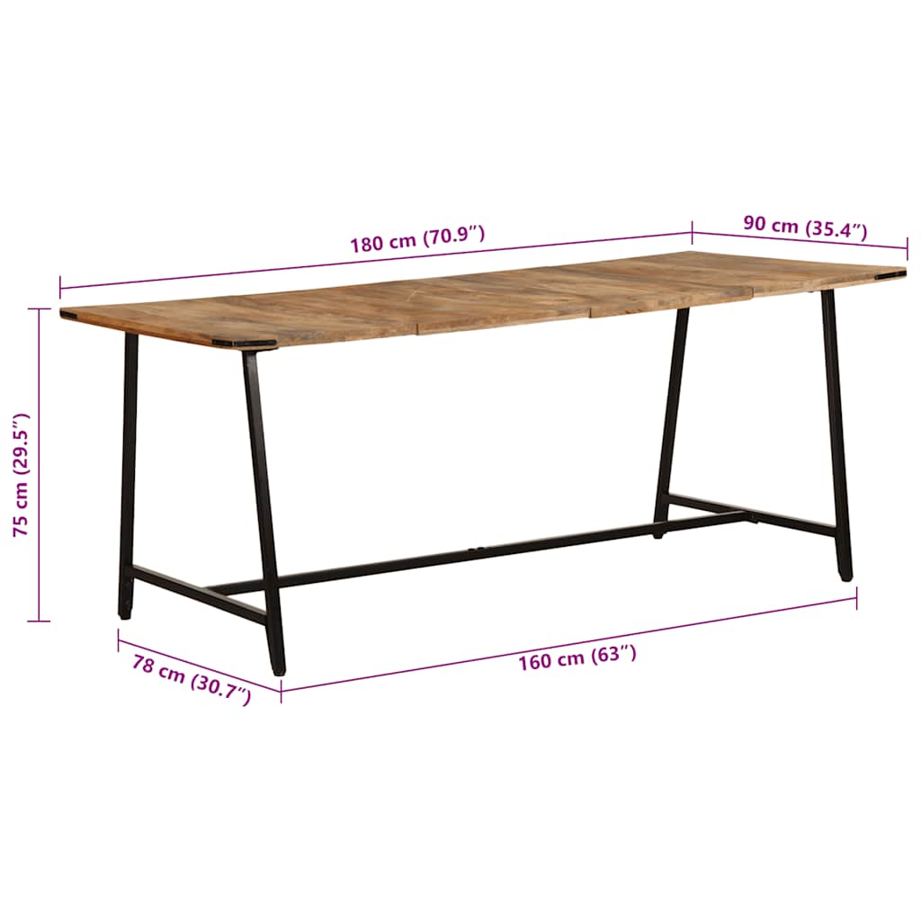 Dining Table 180x90x75 cm Solid Wood Mango