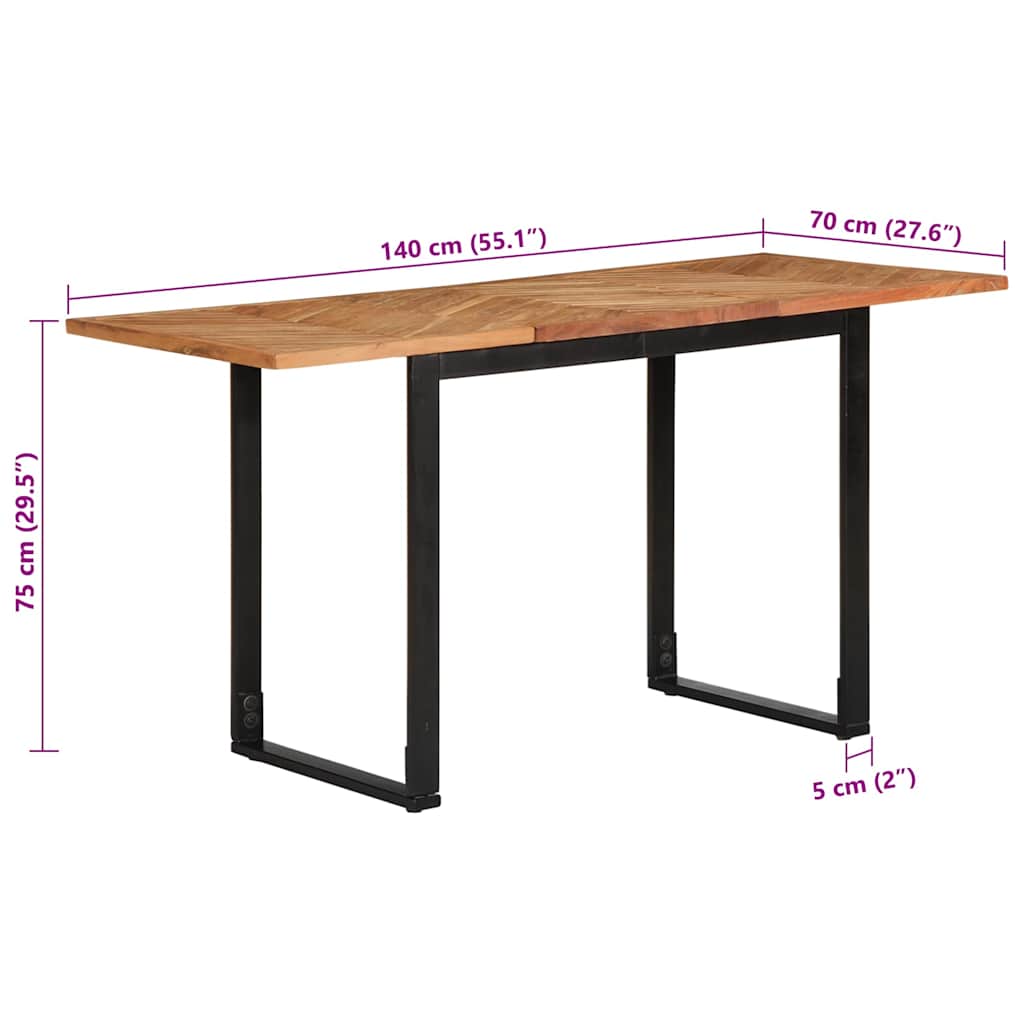 Dining Table 140x70x75 cm Solid Wood Acacia