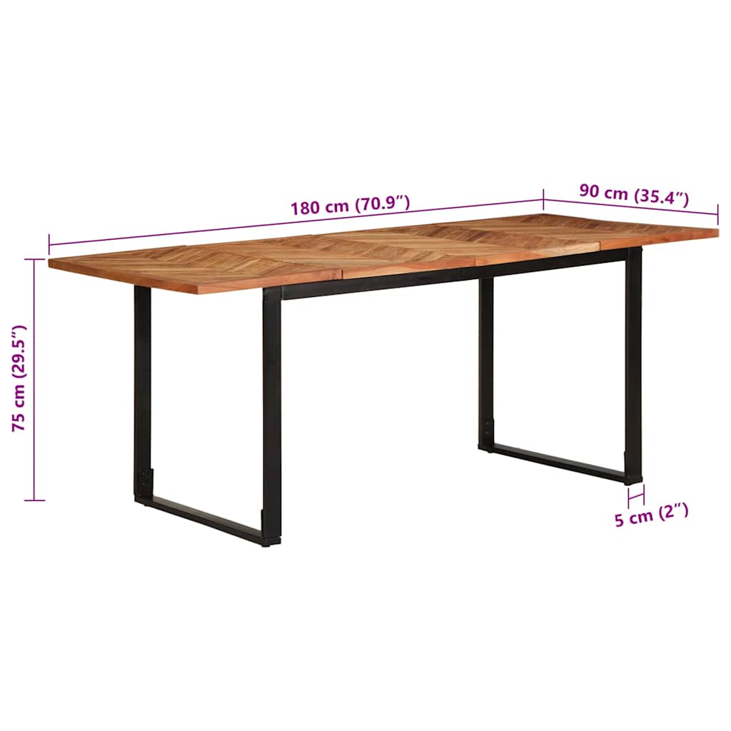 Dining Table 180x90x75 cm Solid Wood Acacia