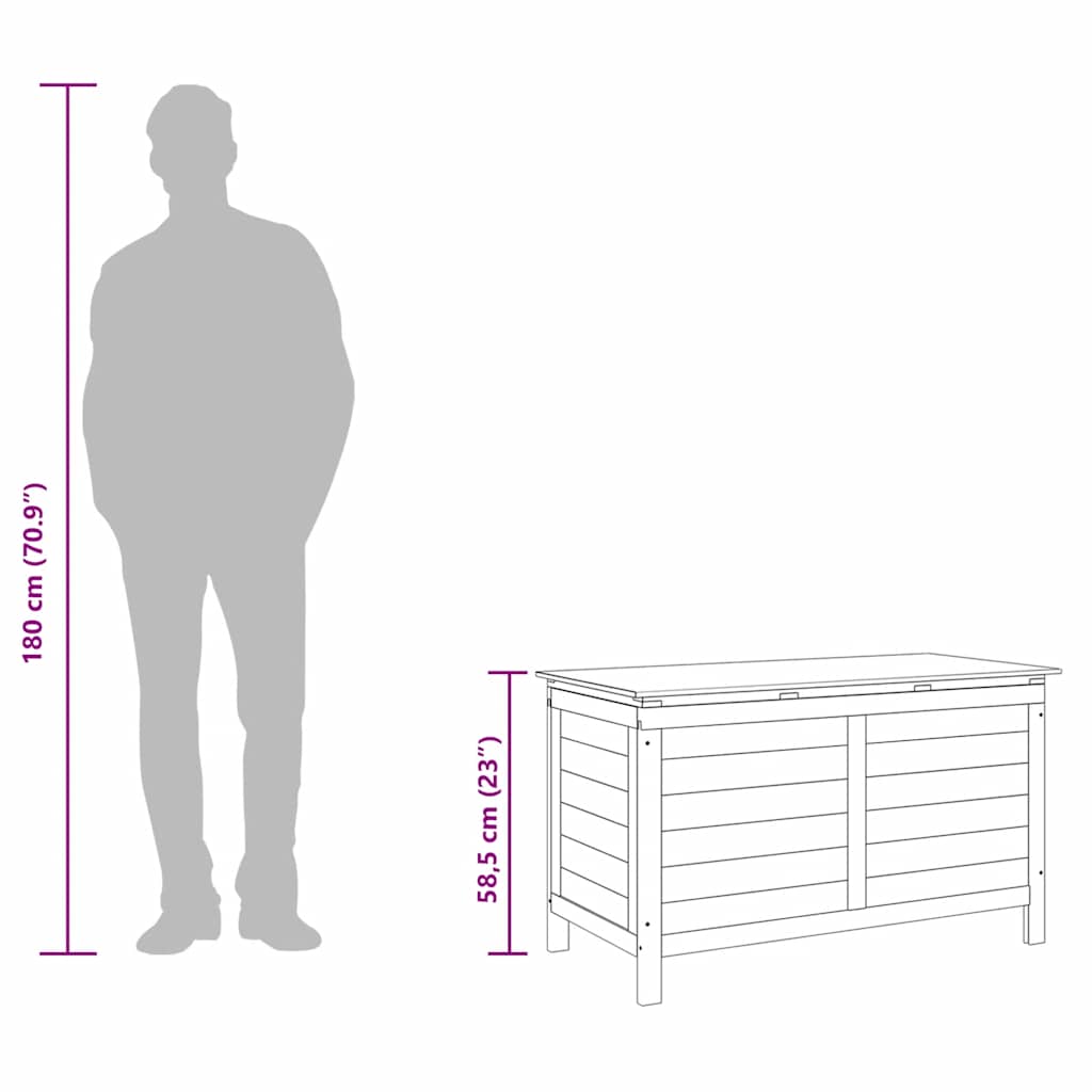 Garden Storage Box 99x49.5x58.5 cm Solid Wood Fir