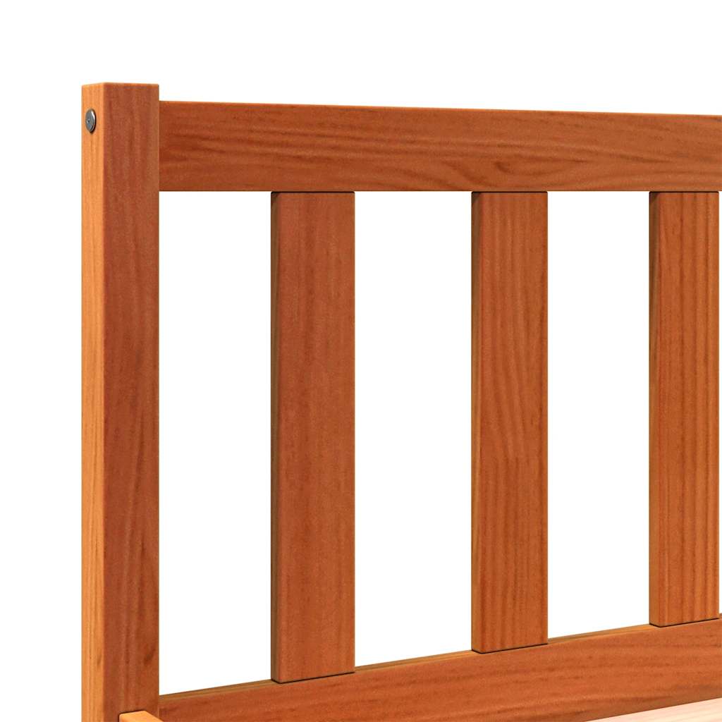 Bed Frame without Mattress Wax Brown 140x200 cm Solid Wood Pine