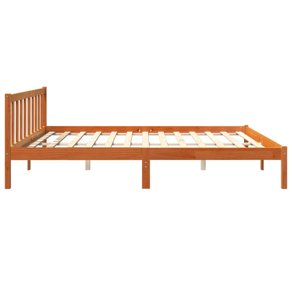Bed Frame without Mattress Wax Brown 180x200 cm Super King Solid Wood Pine
