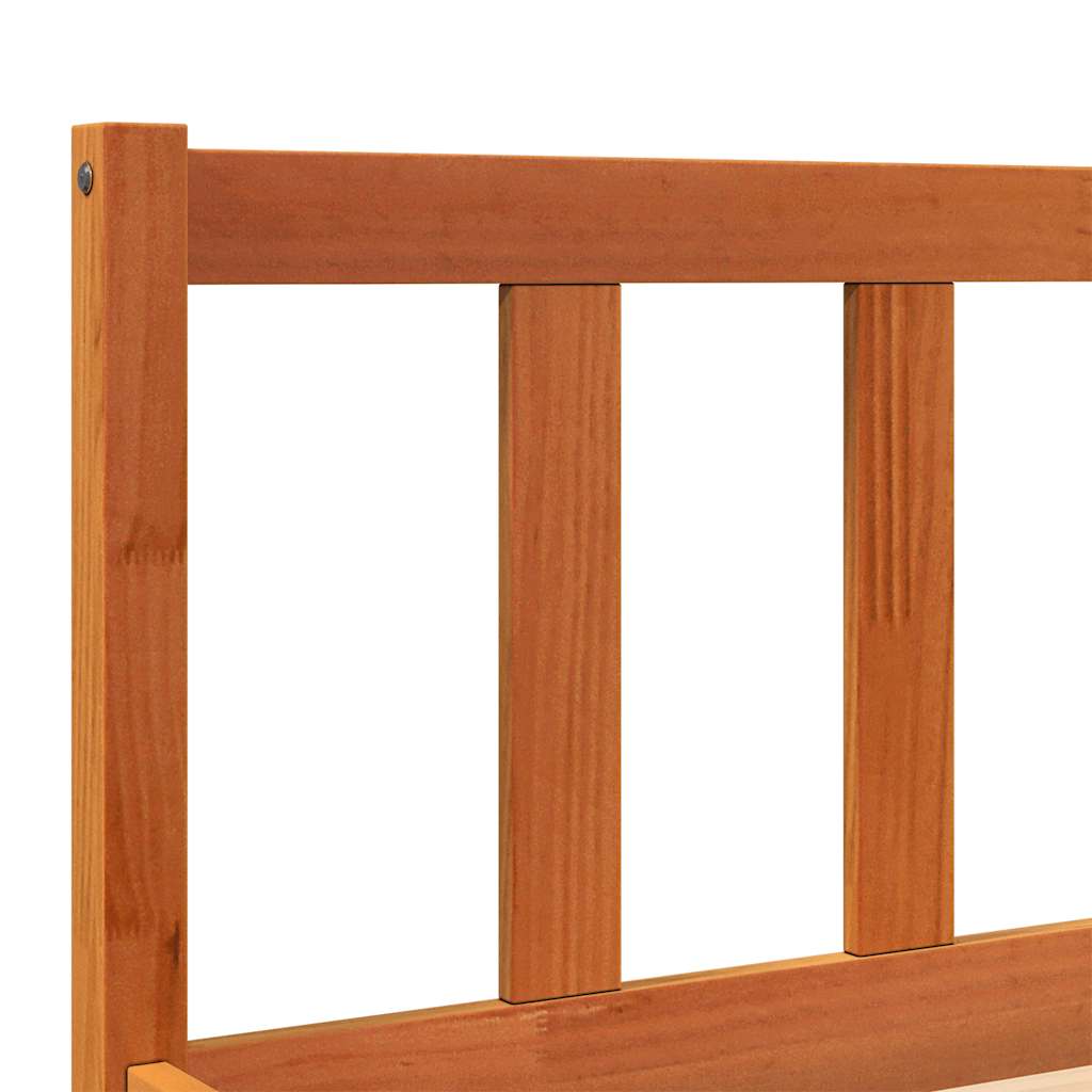 Bed Frame without Mattress Wax Brown 200x200 cm Solid Wood Pine