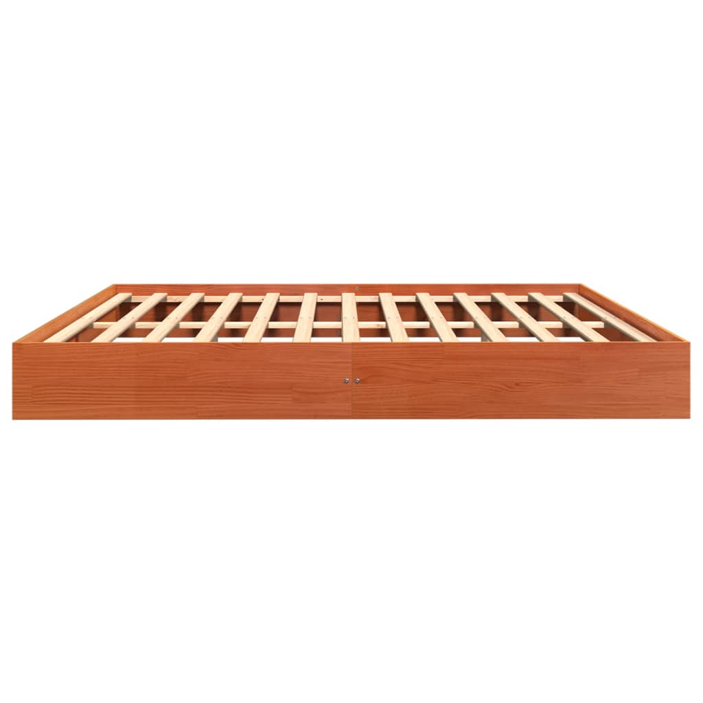 Bed Frame without Mattress Wax Brown 180x200 cm Super King Solid Wood Pine