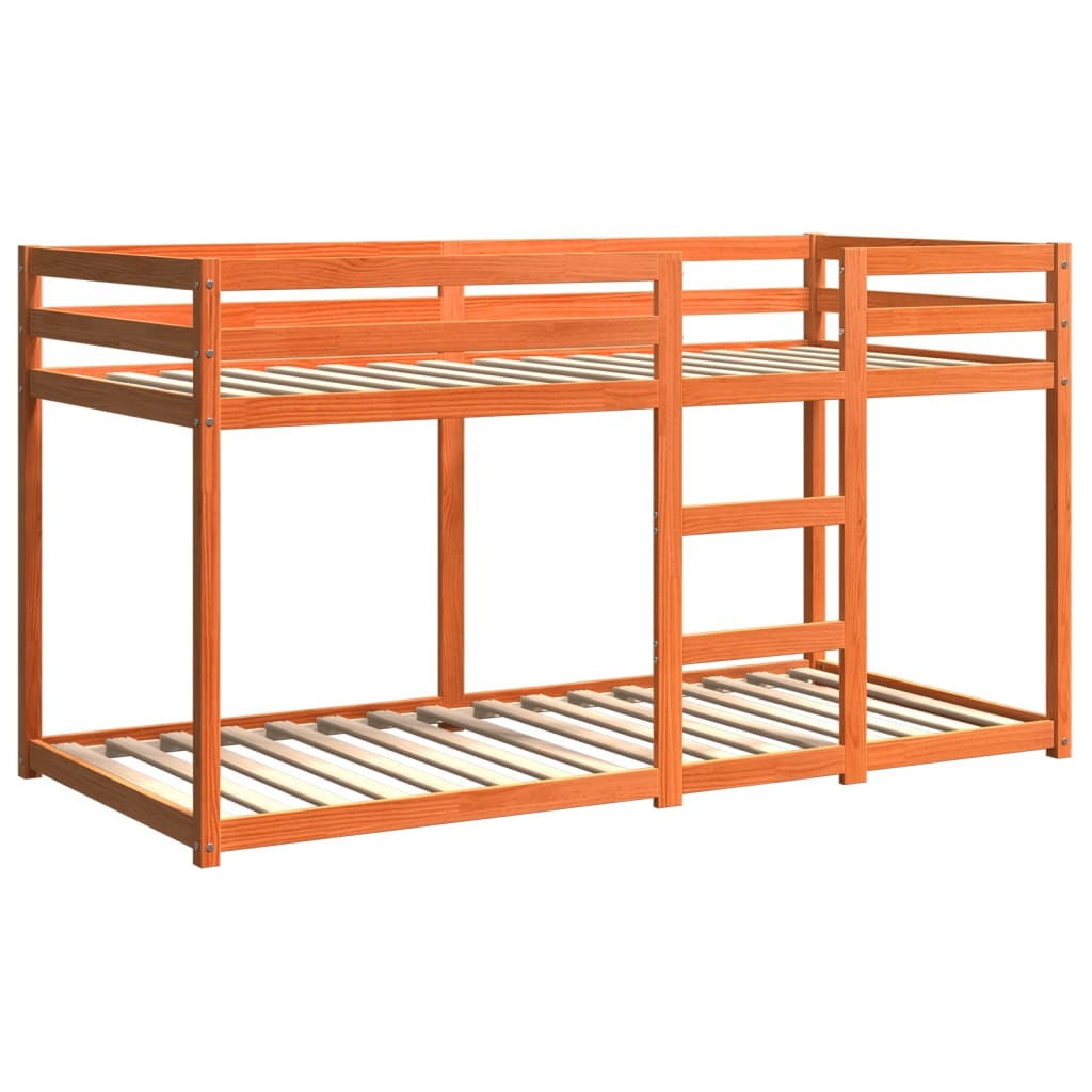 Bunk Bed without Mattress Wax Brown 90x200 cm Solid Wood Pine