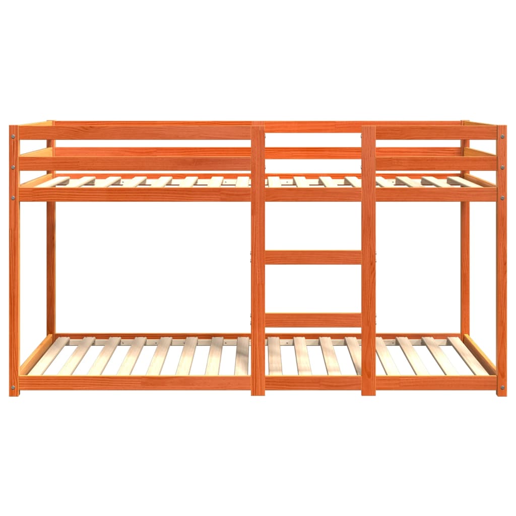 Bunk Bed without Mattress Wax Brown 90x200 cm Solid Wood Pine