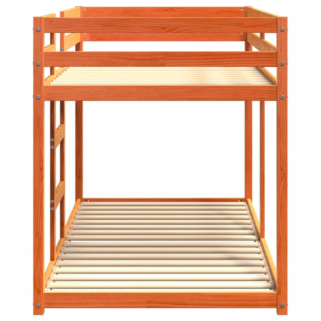 Bunk Bed without Mattress Wax Brown 90x200 cm Solid Wood Pine