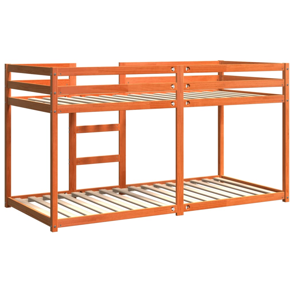 Bunk Bed without Mattress Wax Brown 90x200 cm Solid Wood Pine
