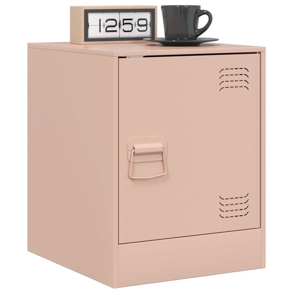 Bedside Cabinets 2 pcs Pink 34.5x39x44 cm Steel