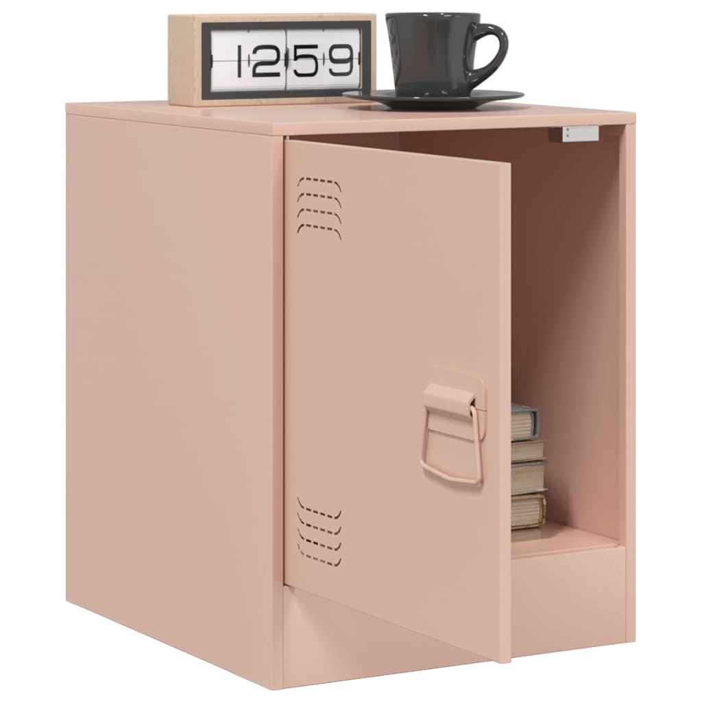Bedside Cabinets 2 pcs Pink 34.5x39x44 cm Steel