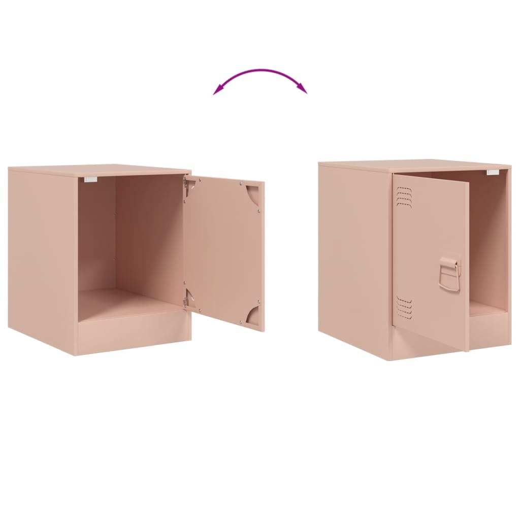Bedside Cabinets 2 pcs Pink 34.5x39x44 cm Steel