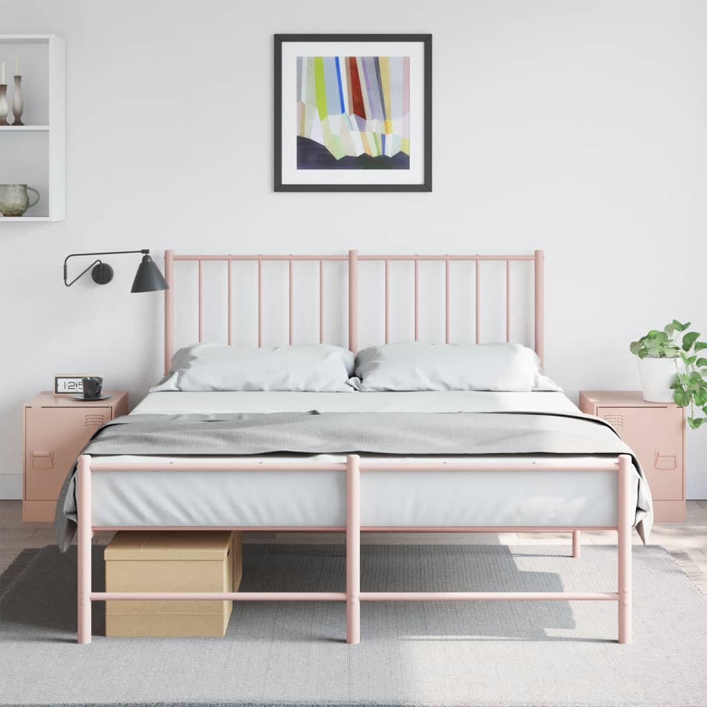 Bedside Cabinets 2 pcs Pink 34.5x39x44 cm Steel