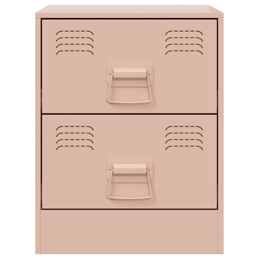 Bedside Cabinets 2 pcs Pink 34.5x39x44 cm Steel
