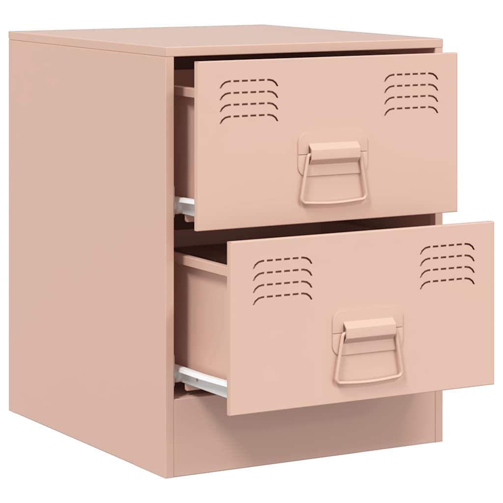 Bedside Cabinets 2 pcs Pink 34.5x39x44 cm Steel