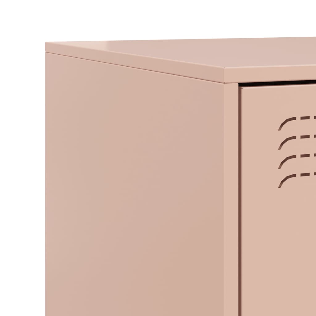 Bedside Cabinets 2 pcs Pink 34.5x39x44 cm Steel
