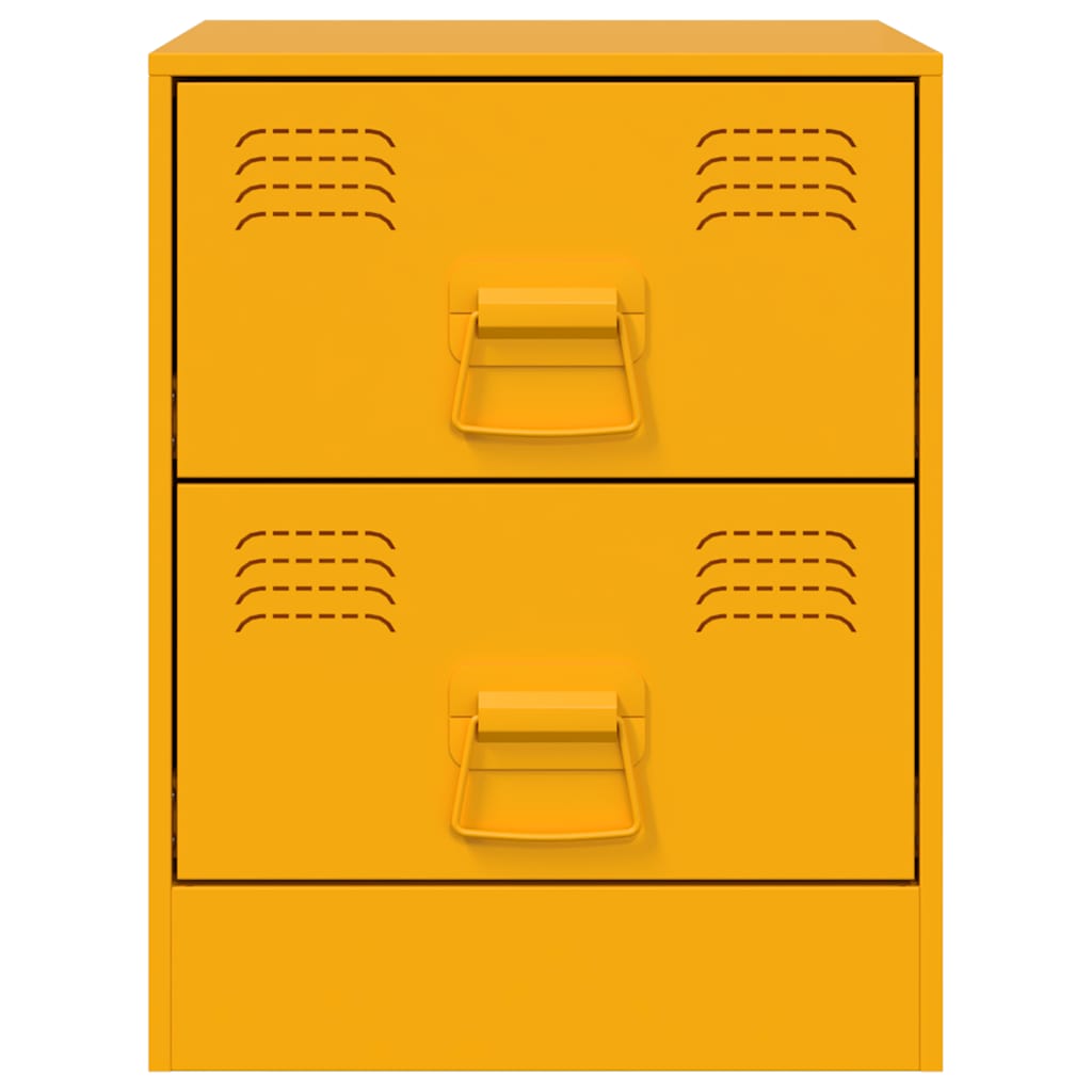 Bedside Cabinet Yellow 34.5x39x44 cm Steel
