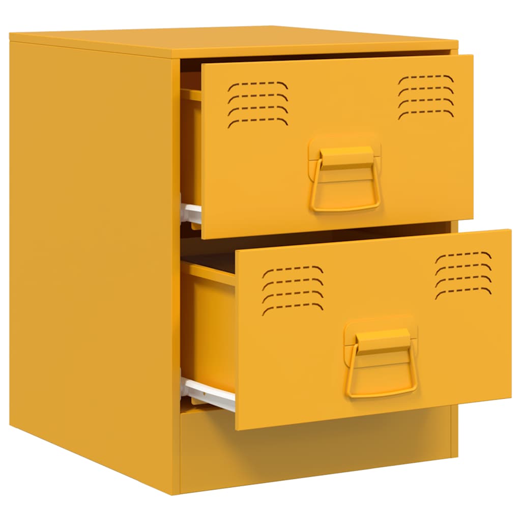 Bedside Cabinets 2 pcs Yellow 34.5x39x44 cm Steel