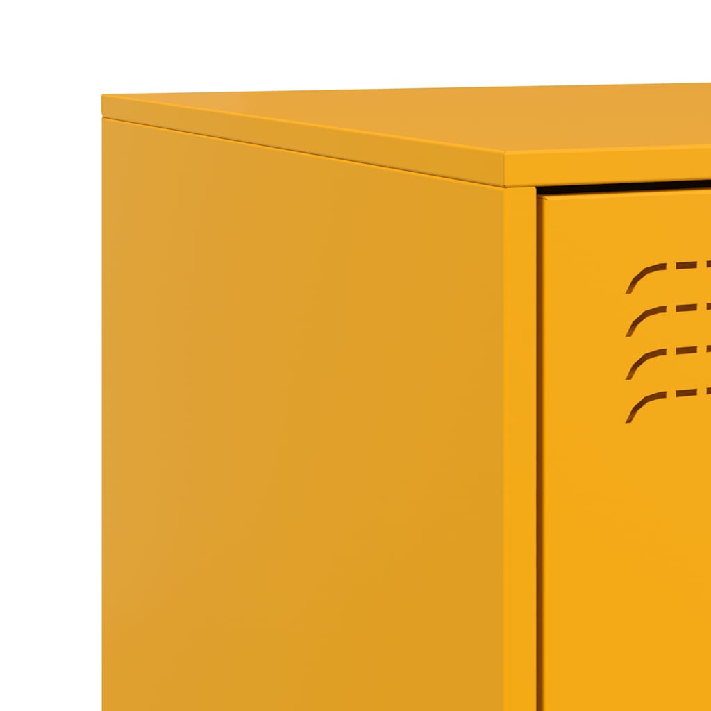 Bedside Cabinets 2 pcs Yellow 34.5x39x44 cm Steel