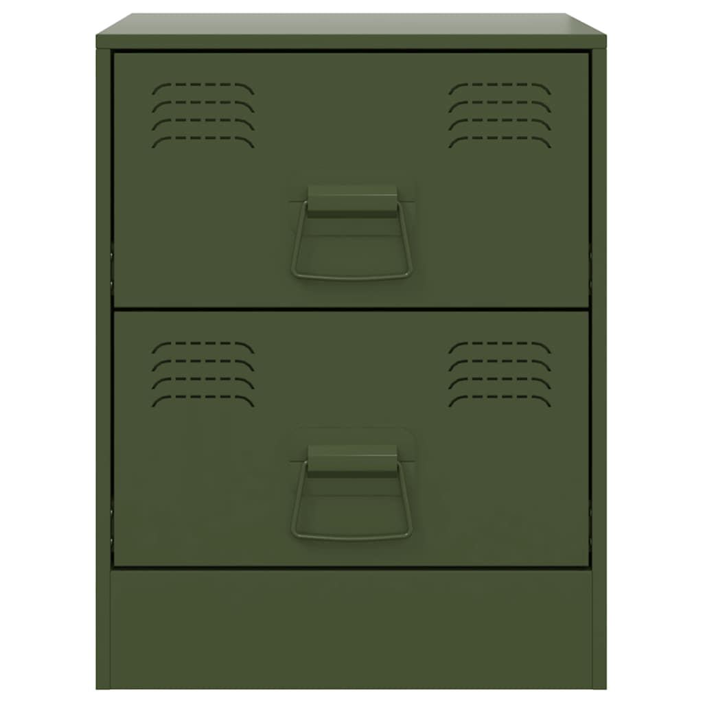 Bedside Cabinets 2 pcs Green 34.5x39x44 cm Steel