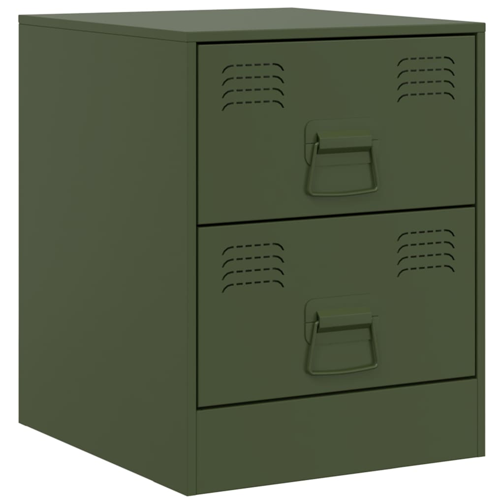 Bedside Cabinets 2 pcs Green 34.5x39x44 cm Steel