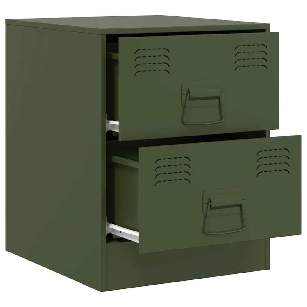 Bedside Cabinets 2 pcs Green 34.5x39x44 cm Steel