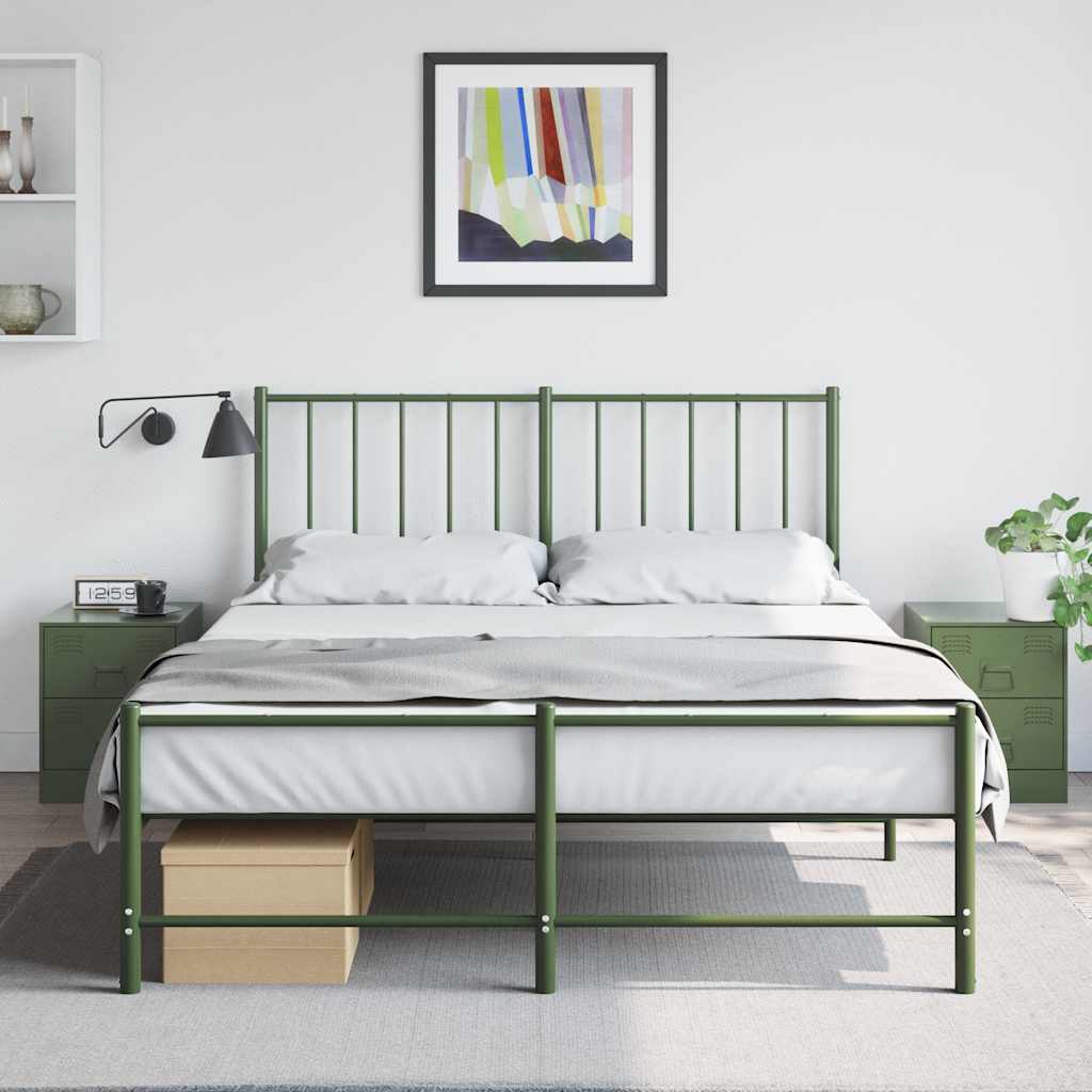 Bedside Cabinets 2 pcs Green 34.5x39x44 cm Steel