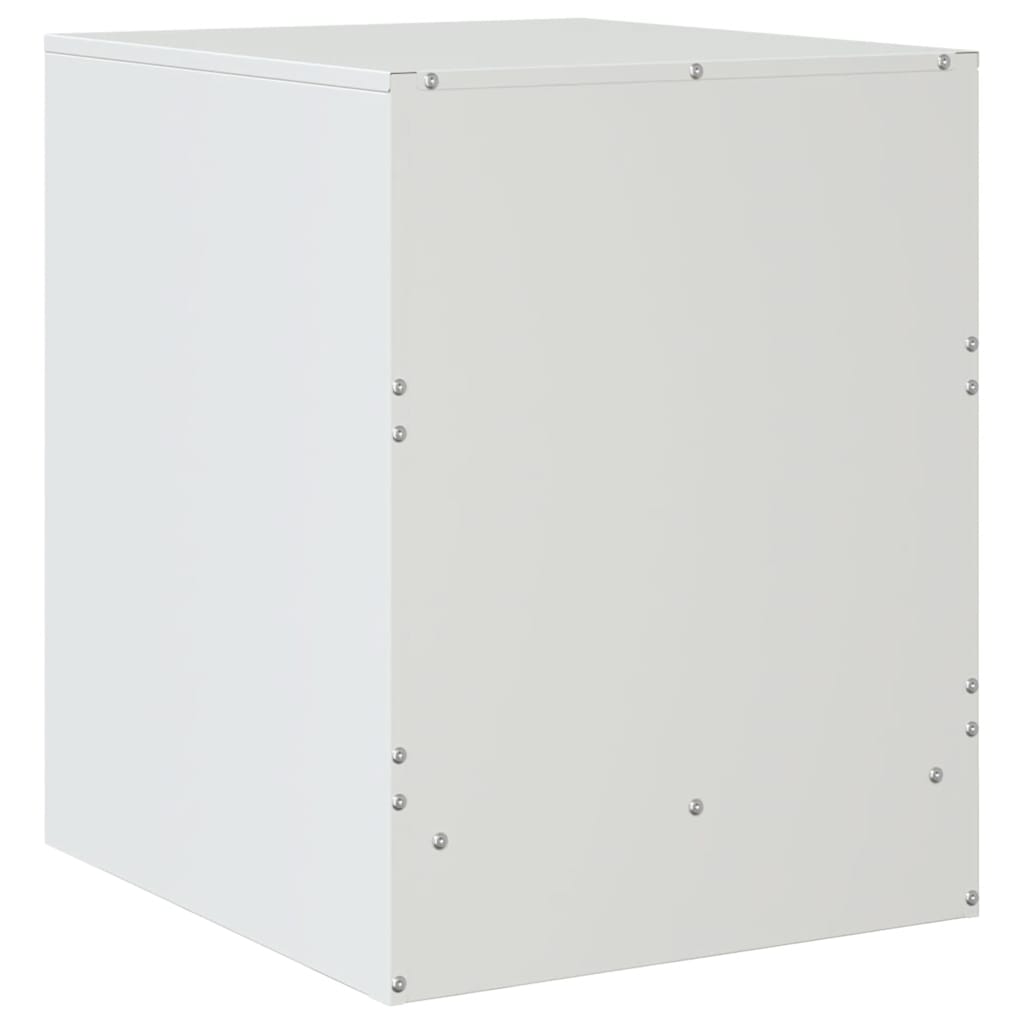 Bedside Cabinet White 34.5x39x44 cm Steel